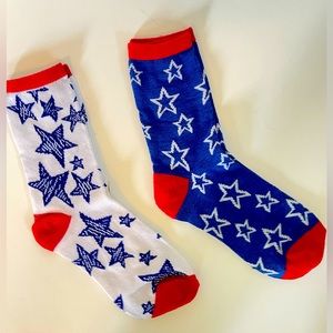 🆕 Star Themed Print Socks -2 Pair Sz: 6-8